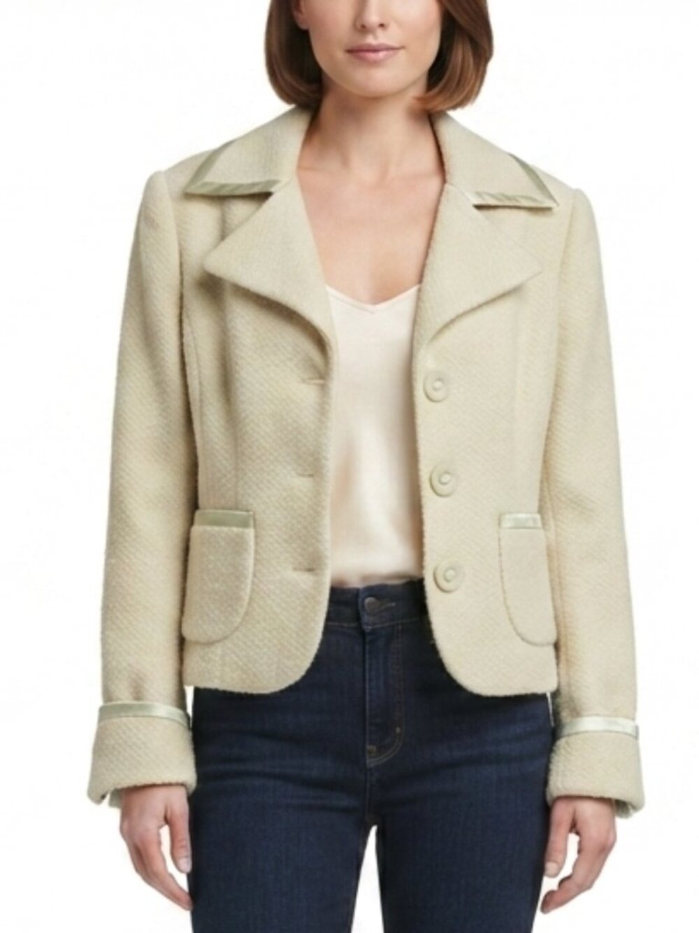 Bebe Mint Wool & Angora Blend Blazer Jacket- Sz. Med